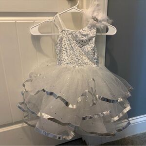 Weissman White and Silver Dance Costume